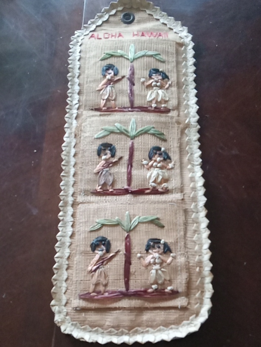 Vintage Raffia Mail And Letter Holder